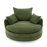360° Swivel Accent Barrel Chair With Dual Layer Cushion And 3 Removable Pillows