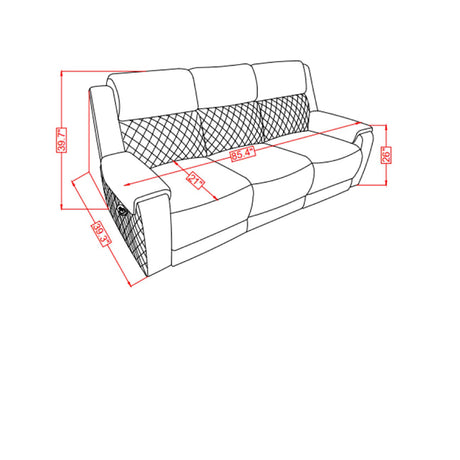 Alicia - Reclining Sofa - Gray / Black