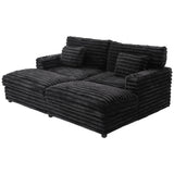 Plush Oversized Double Chaise Lounge Sofa Bed With USB Ports And Cup Holders