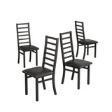Metal Dining Chairs With Steel Legg, High Back Armless Design