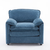 Oversized Reading Armchair With Thick Cushions, High Back Support