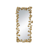 Full Length Mirror With en Leaf Accents, Floor Miiror For Living Room Bedroom - Gold
