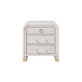 Malco - Nightstand With Spacious Drawer And Gold Metal Fluted Detailing - Black White
