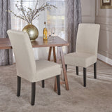 Upholstered Dining Chairs, Modern Fabric Dining Room Chair (Set of 2) - Beige