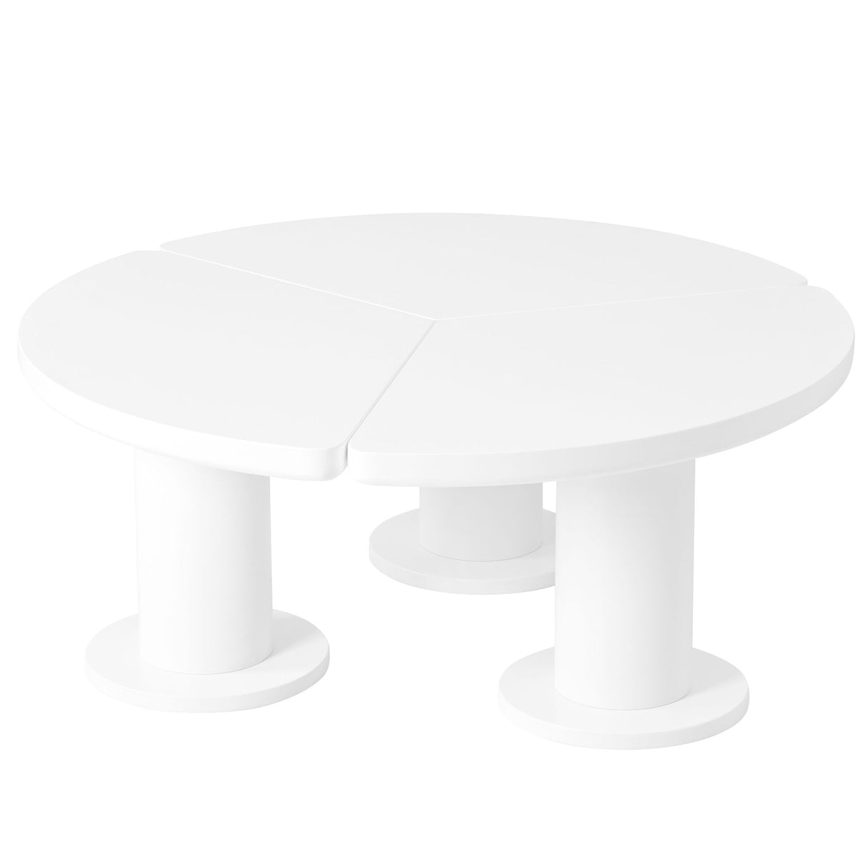 Round Petal Shaped Coffee Table With 3 Thick Legs