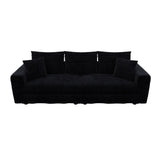 Plush Corduroy 4 Seat Sofa, Modern Comfy Upholstered Sofa Cloud Couch, Deep Seat Couches With Soft Pillows