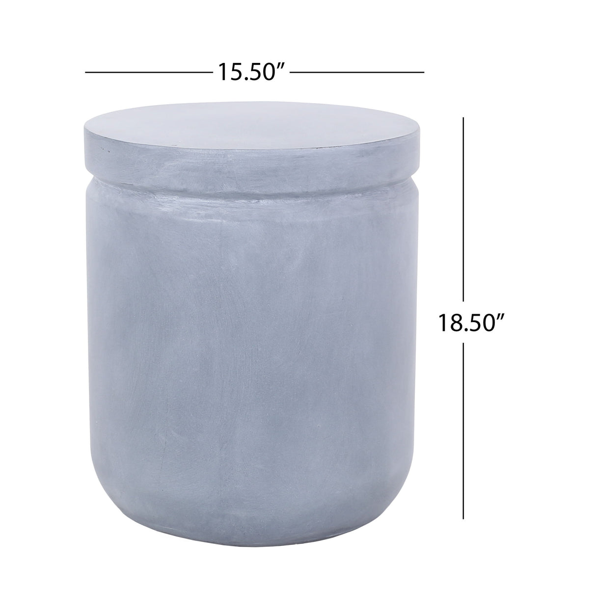Outdoor Concrete End Table - Light Blue