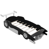Race Car-Shaped Platform Bed With Wheels