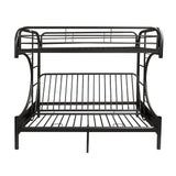 Eclipse - Twin Long Queen Futon Bunk Bed - Black