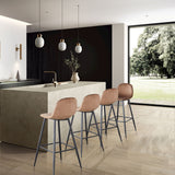 Velvet Barstool With Back (Set of 2)