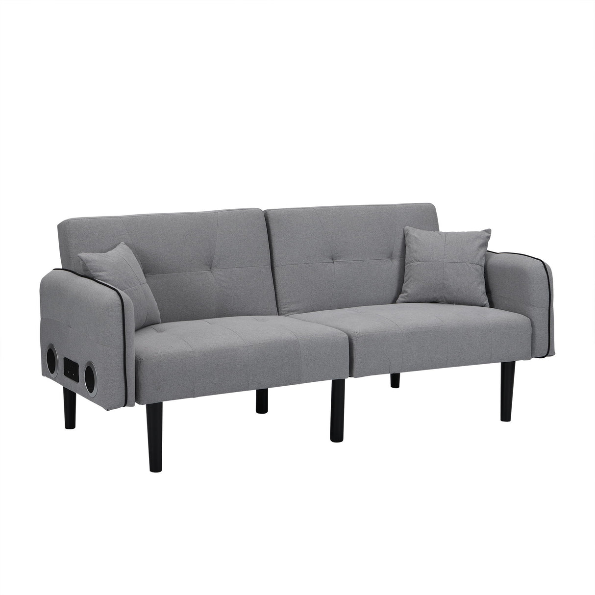 Modern Folding Ottoman Sofa Bed With Stereo System - Gray