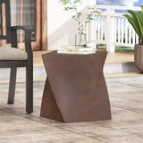 Outdoor Lightweight Concrete Side Table - Brown