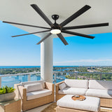 Super Large Black Ceiling Fan With Remote Control - Black