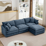Contemporary Modular Sectional Sofa Set With Movable Ottoman
