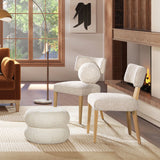 Ayla - Round Sphere Accent Ball Throw Pillow - Curly White