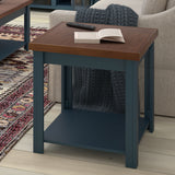 Nantucket - Side Table - Blue Denim, Whiskey
