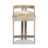 Millwick - Low Back Genuine Fur Counter Stool - Natural Blonde
