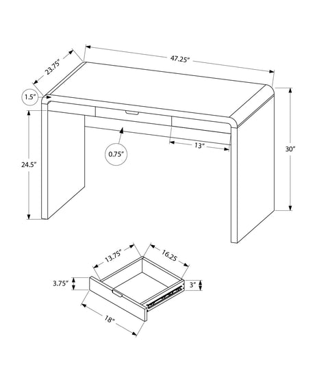 Computer Desk For Home Office, Storage Drawers, Contemporary & Modern - White