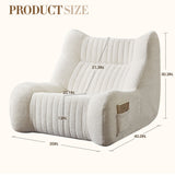 Bean Bag Chair For Adults, Lazy Floor Sofa Couch Memory Foam Bean Bag Sofas Chenille Fabric Reading Chair Comfortable Corner Lounge Sofa For Living Room - White