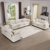 Elegant Corduroy Oversized Sectional Sofa Set With Deep Seats And Flexible Layout