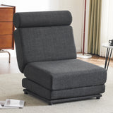 Foldable Single Chair Sofa Bed With Pillow, Easy To Store, Breathable And Wearable Linen
