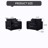 Modern Chenille Oversized Accent Chair, Comfy Single Sofa With Large Seat (Set of 2)