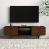 Alexa - Mid-Century Modern Style TV Stand - Dark Brown / Wood