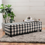 Contemporary Storage Ottoman With Seating And Storage - Black
