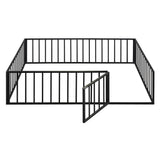 Metal Floor Bed Frame With Fence And Door