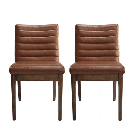 Upholstered Dining Chairs With Rubber Legs (Set of 2)
