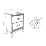 Almera - Glitter Nightstand - White