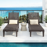2 Piece Outdoor Chaise Lounges With Adjustable Backrest