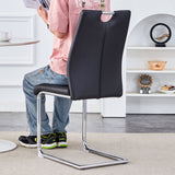 Light Luxury Bow Shaped Chairs With Electroplated Metal Legs, Sun And Stain Resistant, Dining Room And Living Room Set - Black