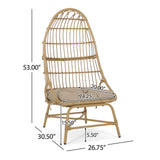 Outdoor Accent Chair With Basket Shape - Light Brown