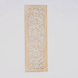 Floral Hand Carved Mandala Rectangular Wall Decor Accent - Gold / White