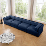 Stylish Chenille Sofa With Storage Seat And Cylindrical Backrest