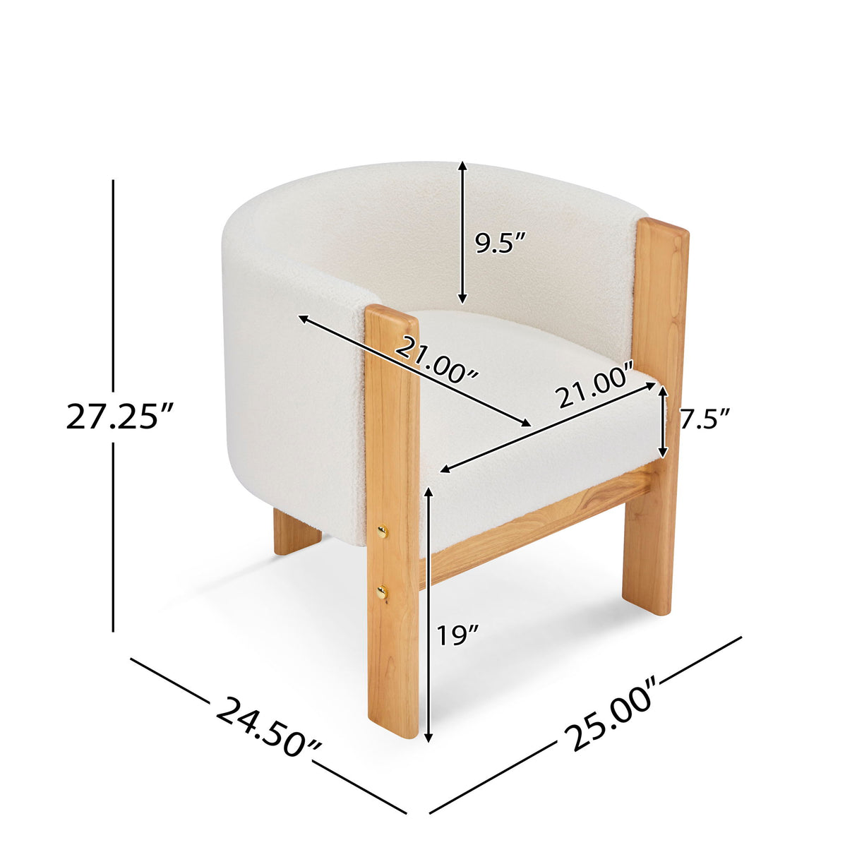 Upholstered Dining Chairs (Set of 2) - Natural / White