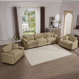 Elegant Corduroy Oversized Sectional Sofa Set With Deep Seats And Flexible Layout