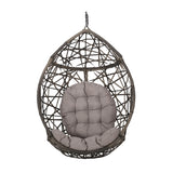 Marlin Hanging Egg Chair Basket With Teardrop Design - Gray