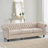 Chesterfield Style 3 Seater Sofa With Deep Button Tufting
