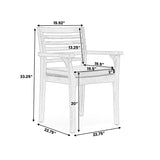 Outdoor Dining Chair With Slat Back And Acacia Wood Frame (Set of 2) - Gray / Teak