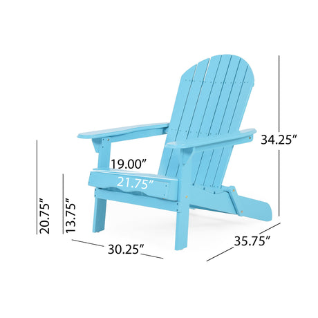 Malibu Transitional Adirondack Chair With Foldable Design - Blue