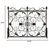 Darcie - Wrought Fireplace Screen, Ornate Design