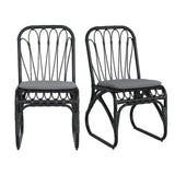Outdoor Wicker Dining Chairs With Washable Cushion (Set of 2)