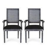 Elegant French Country Style Dining Chair With Cane Backrest