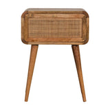 Mini Woven Nightstand - Oak