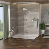 10" Round Rain Shower Head System With Waterfall Tub Spout, Wall Mounted, Stainless Steel