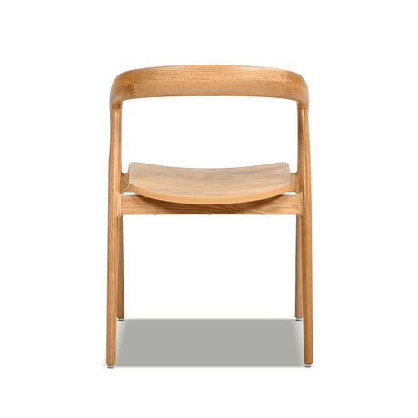 Simeon - Scandinavian Sculpted Dining Chair - Warm Natural Brown