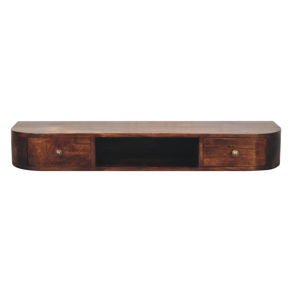 Lunar - Floating Console With 2 Drawer - Chestnut