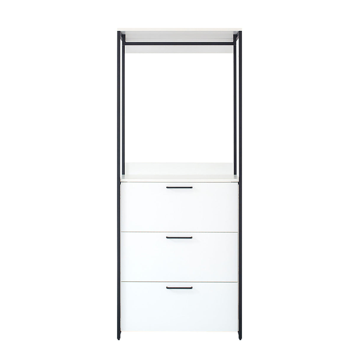 Fiona - Contemporary Wood And Metal Walk In Closet With Drawers